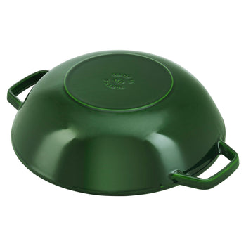 STAUB | SPECIALITIES - Wok ze szklaną pokrywą - Ø 300mm - Żeliwo - Bazyliowa zieleń - Prime Gastro