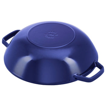 STAUB | SPECIALITIES - Wok ze szklaną pokrywą - Ø 300mm - Żeliwo - Ciemnoniebieski - Prime Gastro