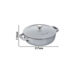 STAUB | BRAISERS - Brytfanna z Chistera Drop - Structure - 240mm - Żeliwna - Grafitowa szara