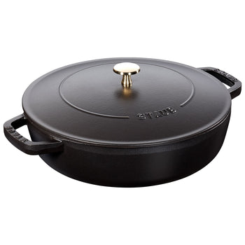 STAUB | BRAISERS - Brytfanna z Chistera Drop-Structure - 280mm - Żeliwna - Czarna - Prime Gastro