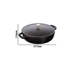 STAUB | BRAISERS - Brytfanna z Chistera Drop - Structure - 240mm - Żeliwna - Czarna