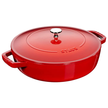 STAUB | BRAISERS - Brytfanna z Chistera Drop-Structure - 280mm - Żeliwna - Wiśniowo-czerwona - Prime Gastro