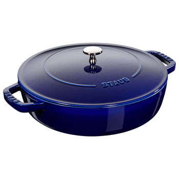 STAUB | BRAISERS - Brytfanna z Chistera Drop-Structure - 280mm - Żeliwna - Ciemnoniebieska - Prime Gastro