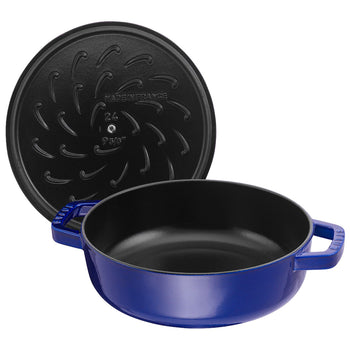 STAUB | BRAISERS - Brytfanna z Chistera Drop-Structure - 280mm - Żeliwna - Ciemnoniebieska - Prime Gastro