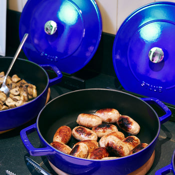 STAUB | BRAISERS - Brytfanna z Chistera Drop-Structure - 280mm - Żeliwna - Ciemnoniebieska - Prime Gastro