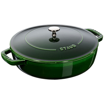 STAUB | BRAISERS - Brytfanna z Chistera Drop-Structure - 280mm - Żeliwna - Bazyliowa zieleń - Prime Gastro