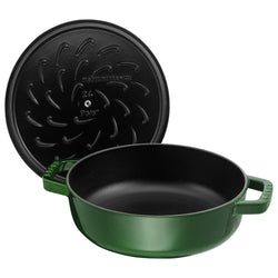 STAUB | BRAISERS - Brytfanna z Chistera Drop - Structure - 280mm - Żeliwna - Bazyliowa zieleń