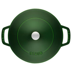 STAUB | BRAISERS - Brytfanna z Chistera Drop - Structure - 280mm - Żeliwna - Bazyliowa zieleń