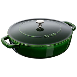STAUB | BRAISERS - Brytfanna z Chistera Drop - Structure - 240mm - Żeliwna - Bazyliowa zieleń
