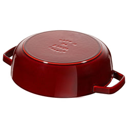 STAUB | BRAISERS - Brytfanna z Chistera Drop - Structure - 240mm - Żeliwna - kolor grenadyna czerwona