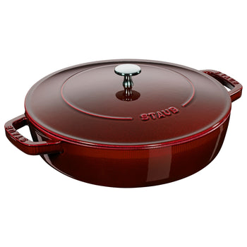 STAUB | BRAISERS - Brytfanna z Chistera Drop-Structure - 280mm - Żeliwna - kolor grenadyna czerwona - Prime Gastro