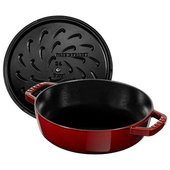 STAUB | BRAISERS - Brytfanna z Chistera Drop-Structure - 280mm - Żeliwna - kolor grenadyna czerwona - Prime Gastro