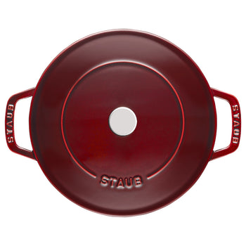 STAUB | BRAISERS - Brytfanna z Chistera Drop-Structure - 280mm - Żeliwna - kolor grenadyna czerwona - Prime Gastro