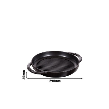 STAUB | PATELNIE GRILLOWE - Pure Grill - Ø 230 mm - Żeliwo - Czarny - Prime Gastro