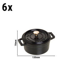 STAUB | LA COCOTTE - Zestaw Cocotte - 6 - częściowy - Żeliwo - Czarny