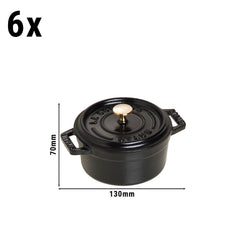 STAUB | LA COCOTTE - Zestaw Cocotte -  6-częściowy - Żeliwo - Czarny