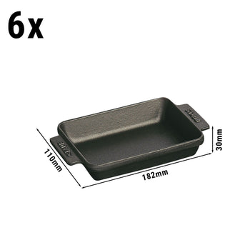 STAUB | SPECIALITIES - Zestaw foremek do piekarnika - 6 szt. - kwadratowe - czarne - Prime Gastro