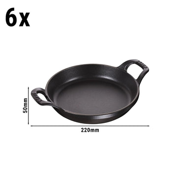 STAUB | SPECIALITIES - Zestaw foremek do piekarnika - 6 szt. - okrągłe - czarne - Prime Gastro