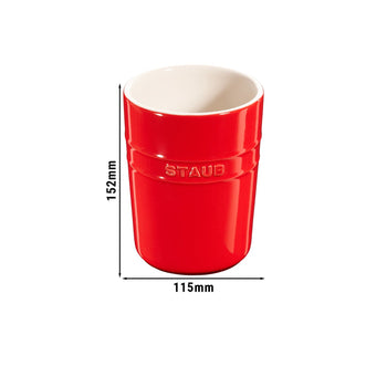 STAUB | CERAMIQUE - Uchwyt na przybory kuchenne - Ø 110mm - Ceramika - Wiśniowy czerwony - Prime Gastro
