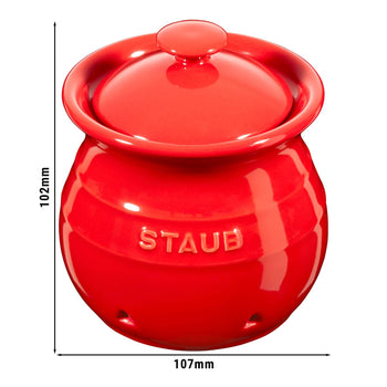 STAUB | CERAMIQUE - Pojemnik na czosnek - 0,5 litra - Ceramika - Wiśniowa czerwień - Prime Gastro