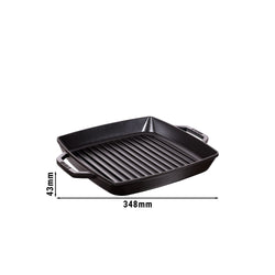 STAUB | PATELNIE GRILLOWE - Patelnia grillowa - 280x280mm - Żeliwo - Czarny