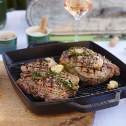 STAUB | PATELNIE GRILLOWE - Patelnia grillowa - 280x280mm - Żeliwo - Czarny