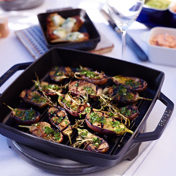 STAUB | PATELNIE GRILLOWE - Patelnia grillowa - 280x280mm - Żeliwo - Czarny - Prime Gastro