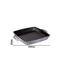 STAUB | PATELNIE GRILLOWE - Patelnia grillowa - 280x280mm - Żeliwo - Grafitowy szary