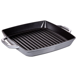 STAUB | PATELNIE GRILLOWE - Patelnia grillowa - 280x280mm - Żeliwo - Grafitowy szary