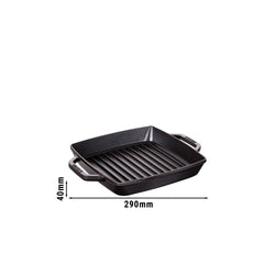 STAUB | PATELNIE GRILLOWE - Patelnia grillowa - 230x230mm - Żeliwo - Czarny