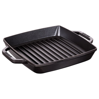 STAUB | PATELNIE GRILLOWE - Patelnia grillowa - 230x230mm - Żeliwo - Czarny - Prime Gastro