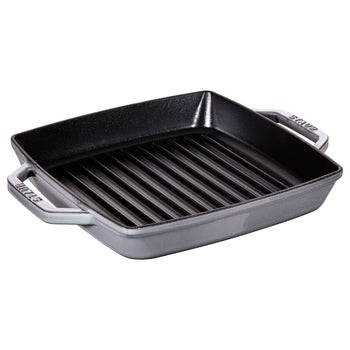 STAUB | PATELNIE GRILLOWE - Patelnia grillowa - 230x230mm - Żeliwo - Grafitowy szary - Prime Gastro
