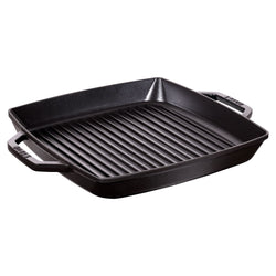 STAUB | PATELNIE GRILLOWE - Patelnia grillowa - 330x330mm - Żeliwo - Czarny