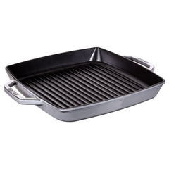 STAUB | PATELNIE GRILLOWE - Patelnia grillowa - 330x330mm - Żeliwo - Grafitowy szary