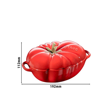 STAUB | CERAMIQUE - Cocotte - Kształt pomidora - Ø 160 mm - Ceramika - Kolor wiśniowo-czerwony - Prime Gastro