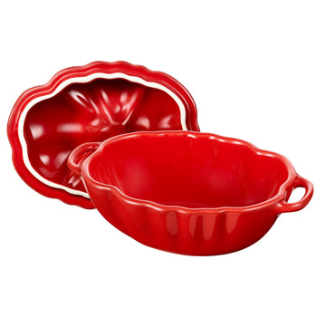 STAUB | CERAMIQUE - Cocotte - Kształt pomidora - Ø 160 mm - Ceramika - Kolor wiśniowo-czerwony - Prime Gastro