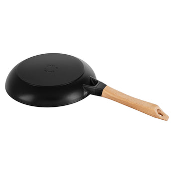 STAUB | PATELNIA - Patelnia do smażenia z drewnianą rączką - Ø 240mm - Żeliwo - Czarny - Prime Gastro