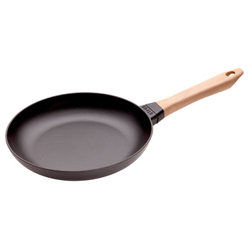 STAUB | PATELNIA - Patelnia do smażenia z drewnianą rączką - Ø 260mm - Żeliwo - Czarny - Prime Gastro