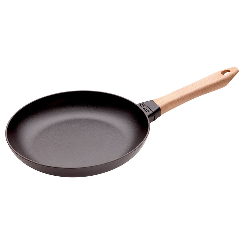 STAUB | PATELNIA - Patelnia do smażenia z drewnianą rączką - Ø 260mm - Żeliwo - Czarny