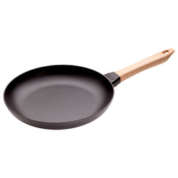 STAUB | PATELNIA - Patelnia do smażenia z drewnianą rączką - Ø 280mm - Żeliwo - Czarny