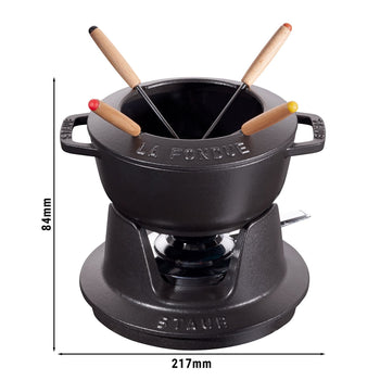 STAUB | SPECIALITIES - Zestaw do fondue - Ø 160mm - Żeliwo - Czarny - Prime Gastro