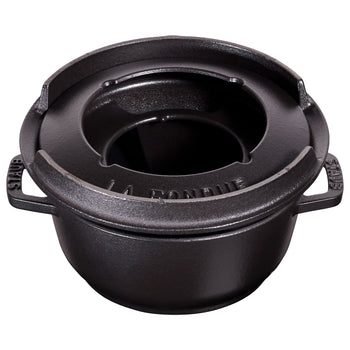 STAUB | SPECIALITIES - Zestaw do fondue - Ø 160mm - Żeliwo - Czarny - Prime Gastro