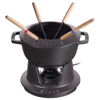 STAUB | SPECIALITIES - Zestaw do fondue - Ø 180mm - Żeliwo - Czarny - Prime Gastro