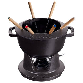 STAUB | SPECIALITIES - Zestaw do fondue - Ø 200mm - Żeliwo - Czarny - Prime Gastro