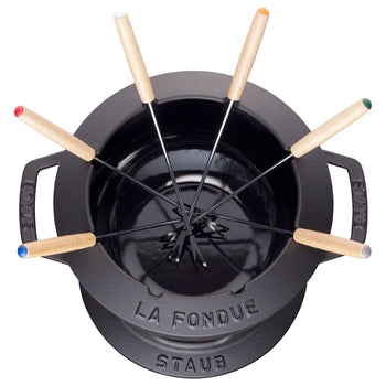 STAUB | SPECIALITIES - Zestaw do fondue - Ø 200mm - Żeliwo - Czarny - Prime Gastro
