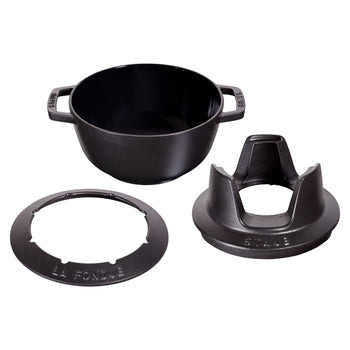 STAUB | SPECIALITIES - Zestaw do fondue - Ø 200mm - Żeliwo - Czarny - Prime Gastro