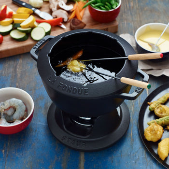 STAUB | SPECIALITIES - Zestaw do fondue - Ø 200mm - Żeliwo - Czarny - Prime Gastro