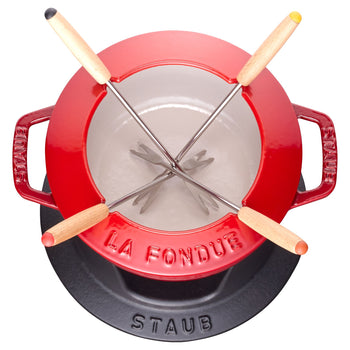 STAUB | SPECIALITIES - Zestaw do fondue - Ø 160mm - Żeliwo - Wiśniowa czerwień - Prime Gastro
