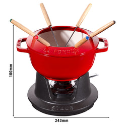 STAUB | SPECIALITIES - Zestaw do fondue - Ø 180mm - Żeliwo - Wiśniowa czerwień