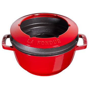 STAUB | SPECIALITIES - Zestaw do fondue - Ø 180mm - Żeliwo - Wiśniowa czerwień - Prime Gastro